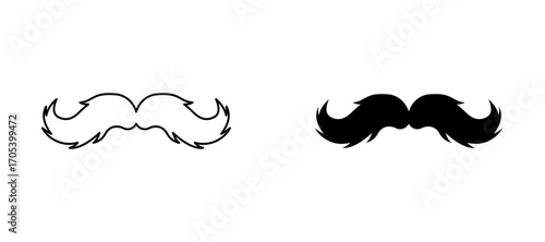 Moustache icons set for apps and web.