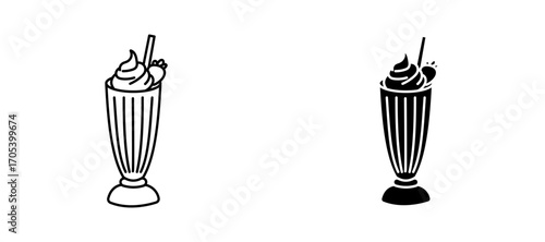 Milkshake icons set for apps and web.