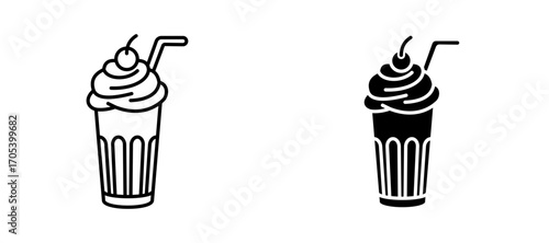 Milkshake icons set for apps and web.