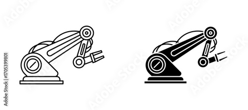 Mechanical arm icons set for apps and web.