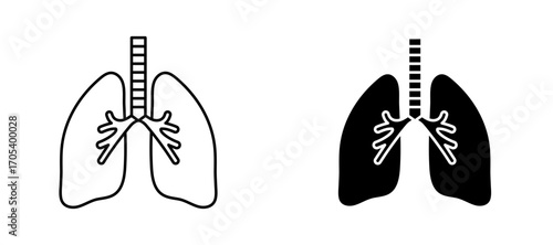 Lungs icons set for apps and web.