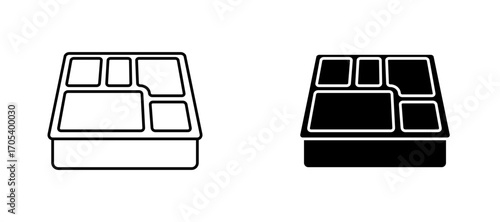 Lunch box icons set for apps and web.