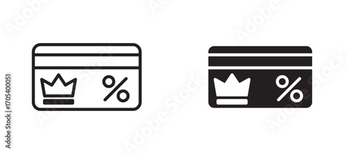 Loyalty card icons set for apps and web.