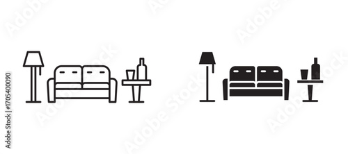 Lounge icons set for apps and web.