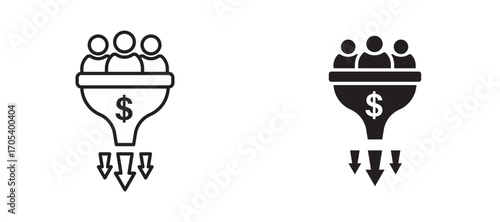 Lead conversion icons set for apps and web.