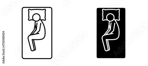 Laying in bed icons set for apps and web.