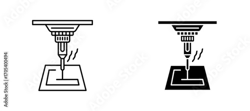 Laser machine icons set for apps and web.
