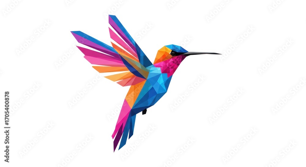 Obraz premium Abstract colorful bird illustration on a white background