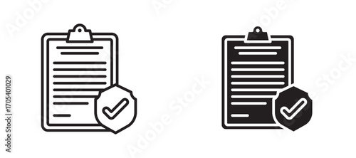 Insurance policy icons set for apps and web.
