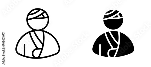 Injuries icons set for apps and web.