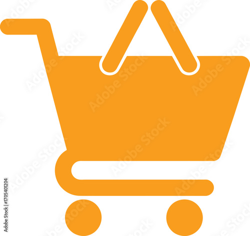 Vector art of orange shopping cart icon