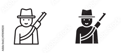 Hunter icons set for apps and web.