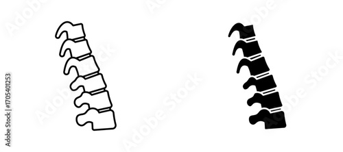 Human spine icons set for apps and web.