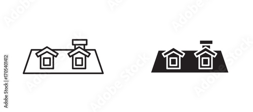 Home roof icons set for apps and web.