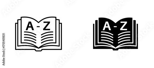 Glossary icons set for apps and web.