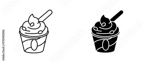 Frozen yogurt icons set for apps and web.