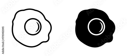 Fried egg icons set for apps and web.