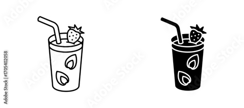 Fresh smoothie icons set for apps and web.