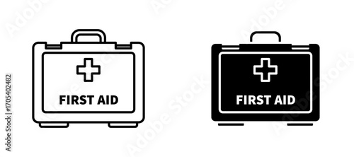 First aid kit icons set for apps and web.