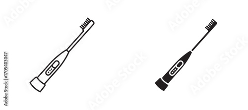 Electric toothbrush icons set for apps and web.