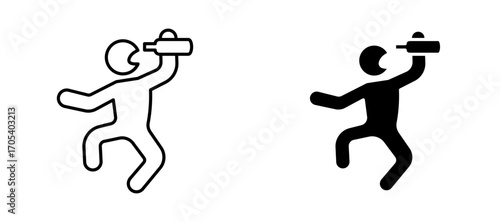 Drunk human icons set for apps and web.