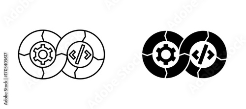 Devops icons set for apps and web.