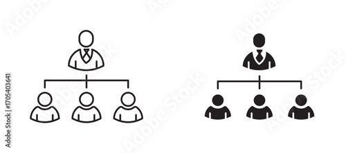 Department head icons set for apps and web.