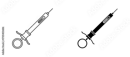 Dental needle icons set for apps and web.