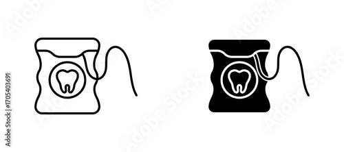 Dental floss icons set for apps and web.