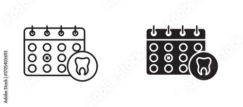 Dental appointment icons set for apps and web.
