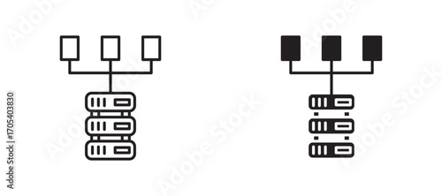 Database icons set for apps and web.