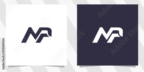 Fotografie letter np pn logo design vector