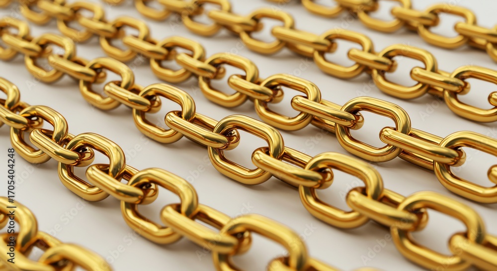 Fototapeta premium Gold chain links close up