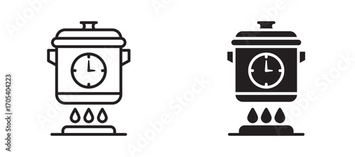 Cooking time icons set for apps and web.