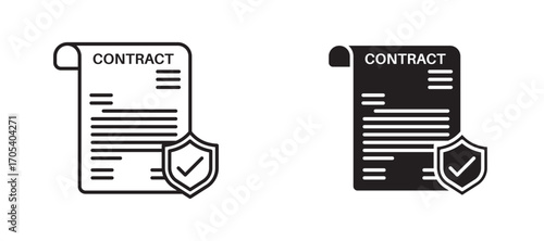Contract coverage icons set for apps and web.
