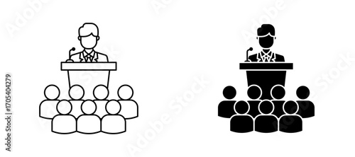 Convention icons set for apps and web.