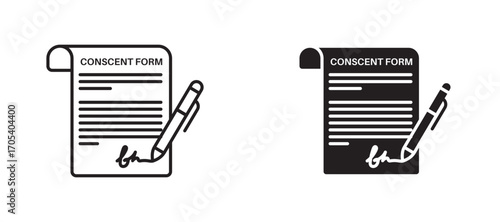 Consent icons set for apps and web.