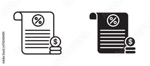 Commission icons set for apps and web.