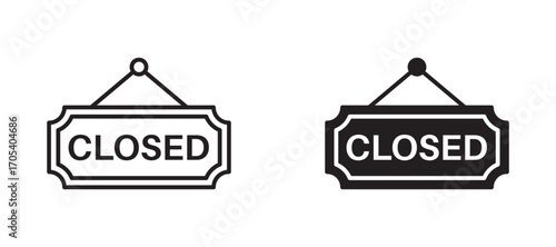 Closed icons set for apps and web.