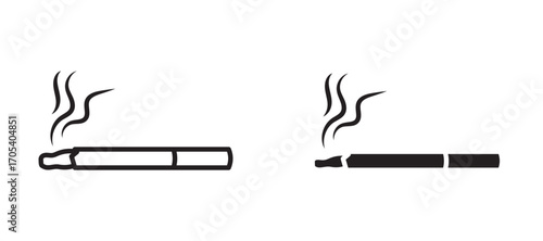 Cigarette icons set for apps and web.