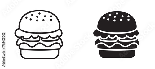 Cheese burger icons set for apps and web.