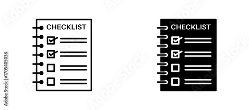 Checklist icons set for apps and web.