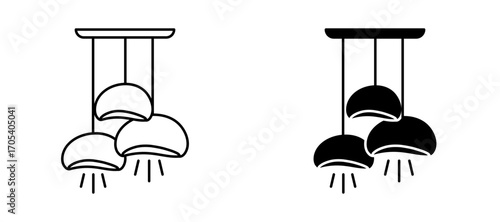 Chandelier icons set for apps and web.