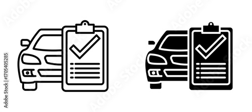 Car repair check list icons set for apps and web.