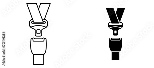 Car seat belt icons set for apps and web.