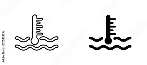 Car temperature icons set for apps and web.