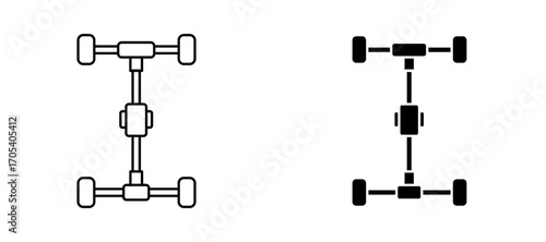 Car chassis icons set for apps and web.