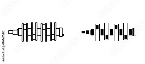 Car crankshaft icons set for apps and web.