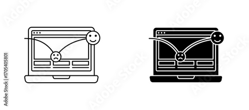 Bounce rate icons set for apps and web.