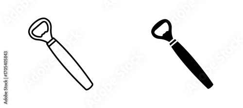 Bottle opener icons set for apps and web.